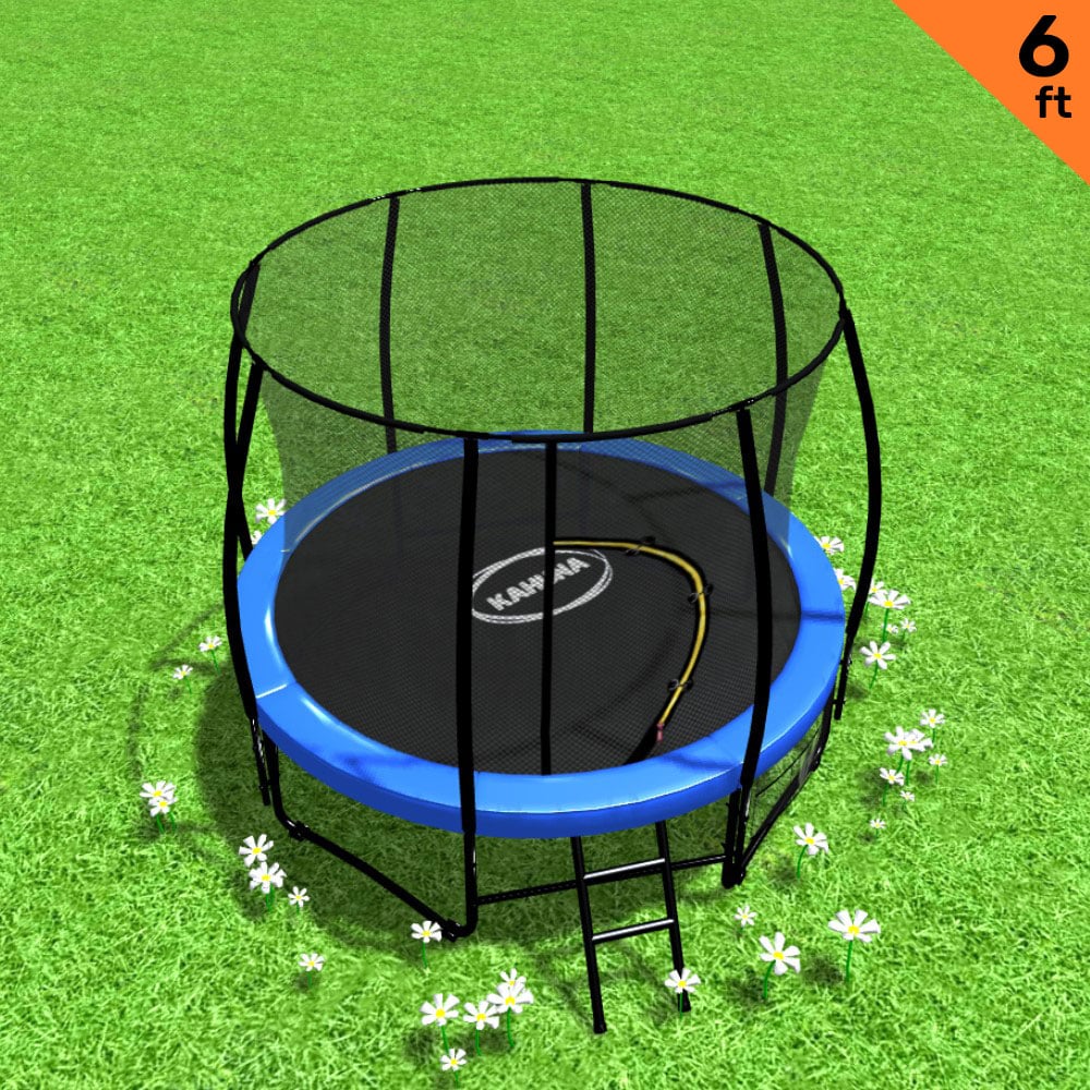 Kahuna Classic 6ft Outdoor Round Blue Trampoline With Safety Enclosure