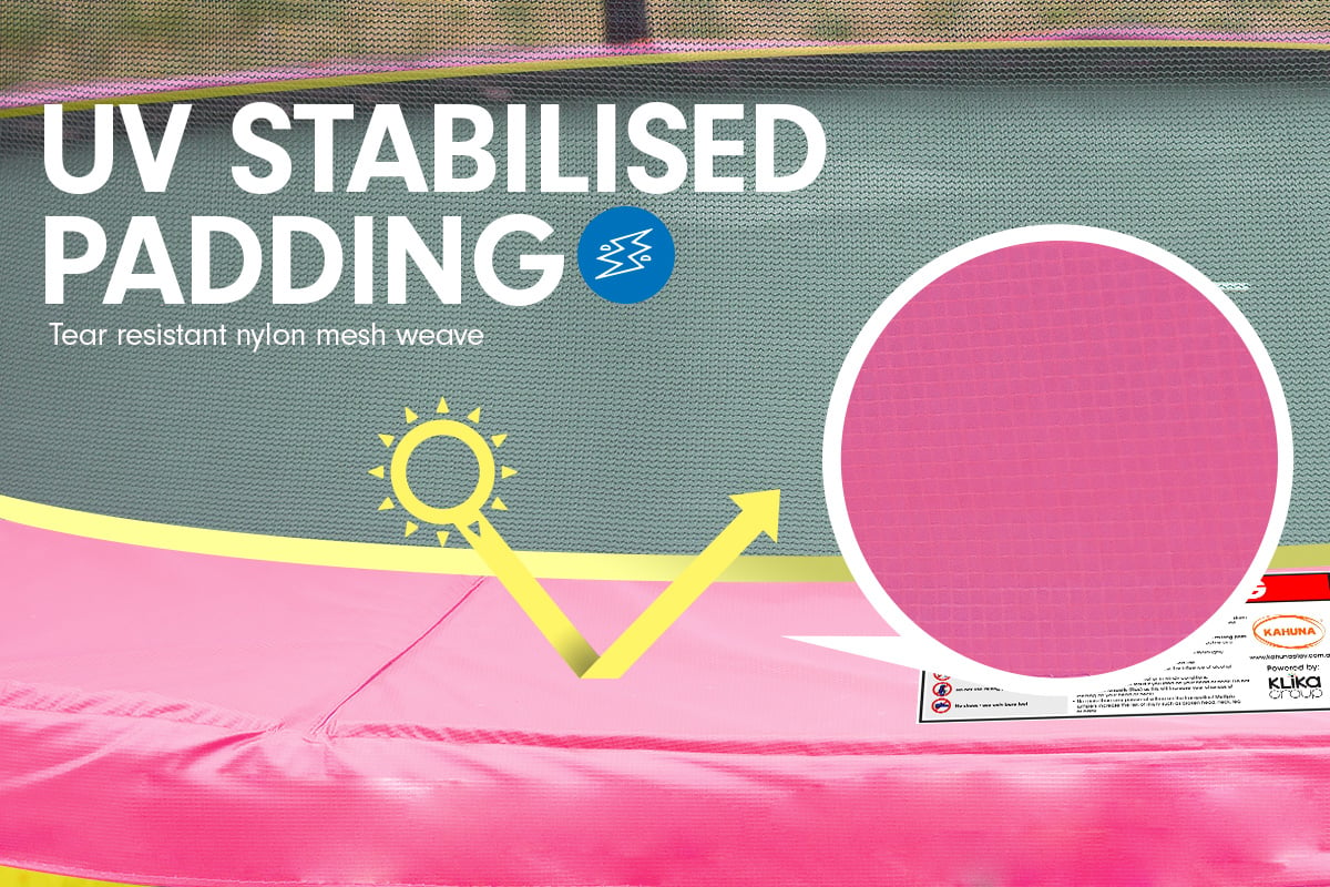 Kahuna Classic 6ft Outdoor Round Trampoline Safety Enclosure And Basketball Hoop Set - Pink