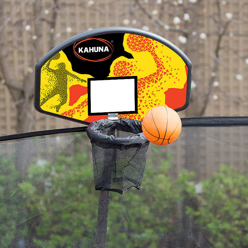 Kahuna 8ft  Trampoline Safety Net Spring Pad Cover Mat Ladder Free Basketball Set Green