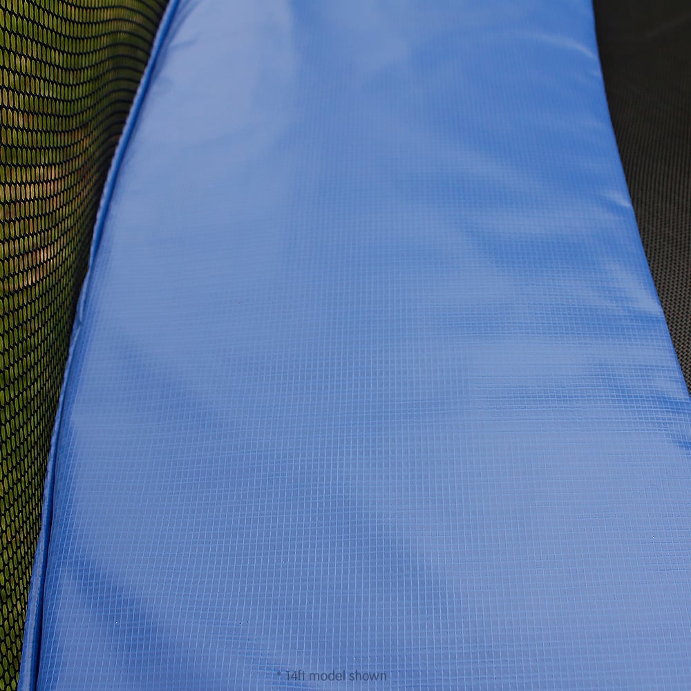 Kahuna 10ft Outdoor Trampoline With Safety Enclosure Pad Ladder Basketball Hoop Set Blue