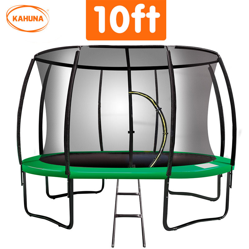 Kahuna 10ft Trampoline Free Ladder Spring Mat Net Safety Pad Cover Round Enclosure Green