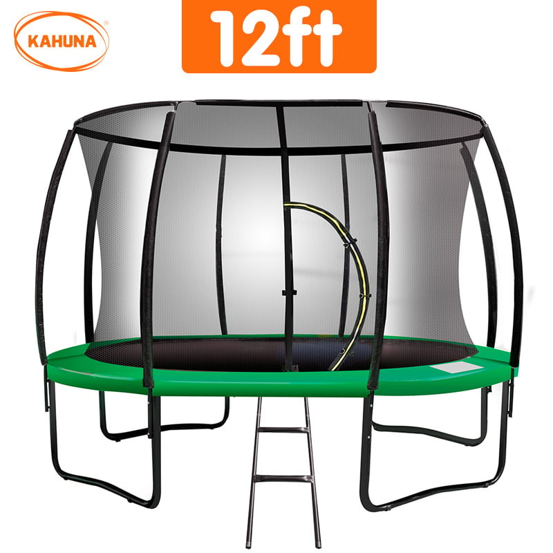 Kahuna 12ft Trampoline Free Ladder Spring Mat Net Safety Pad Cover Round Enclosure Green