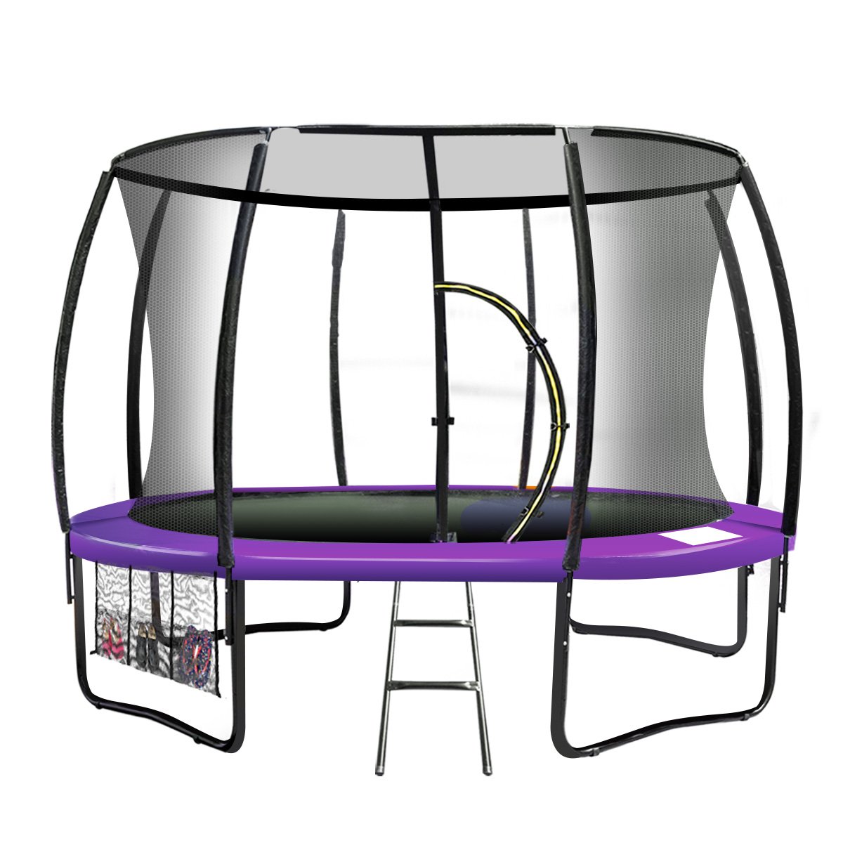 Kahuna 12ft Trampoline Free Ladder Spring Mat Net Safety Pad Cover Round Enclosure - Purple