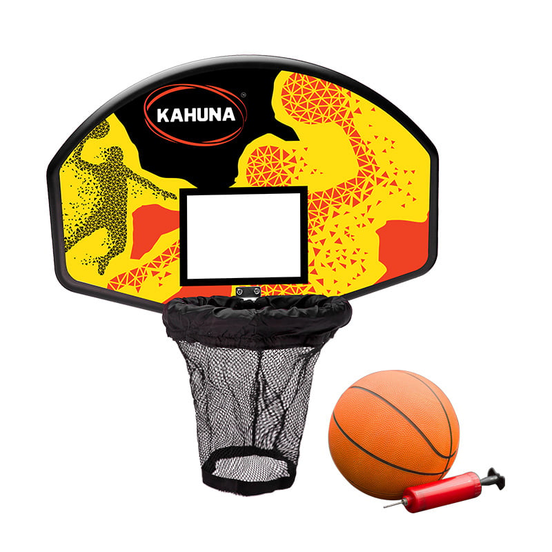 Kahuna 12ft Outdoor Trampoline Kids Children With Safety Enclosure Pad Mat Ladder Basketball Hoop Set - Purple