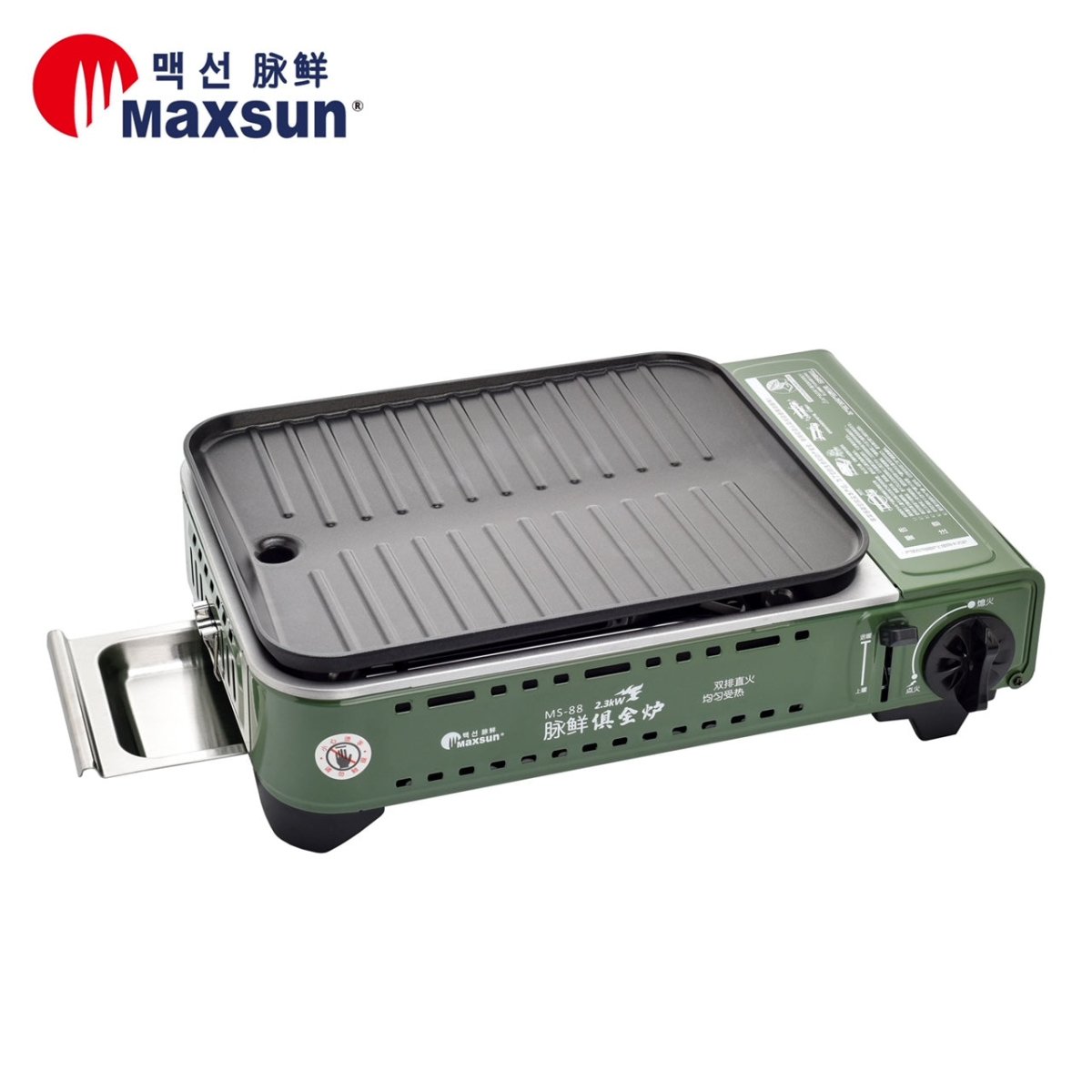 Portable Gas BBQ Stove PRO Grill Plate Burner Butane Camping Gas Cooker With Non Stick Pan and Lid