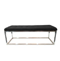 Holly Ottoman Silver Base - Black Seat
