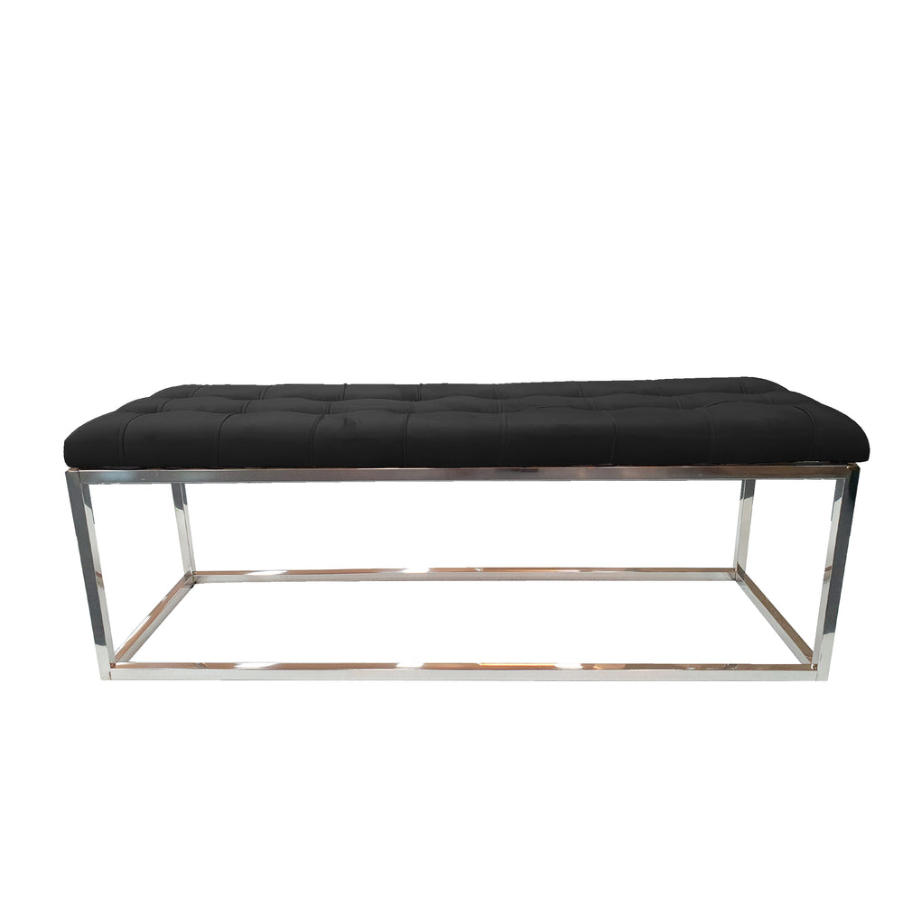 Holly Ottoman Silver Base - Black Seat