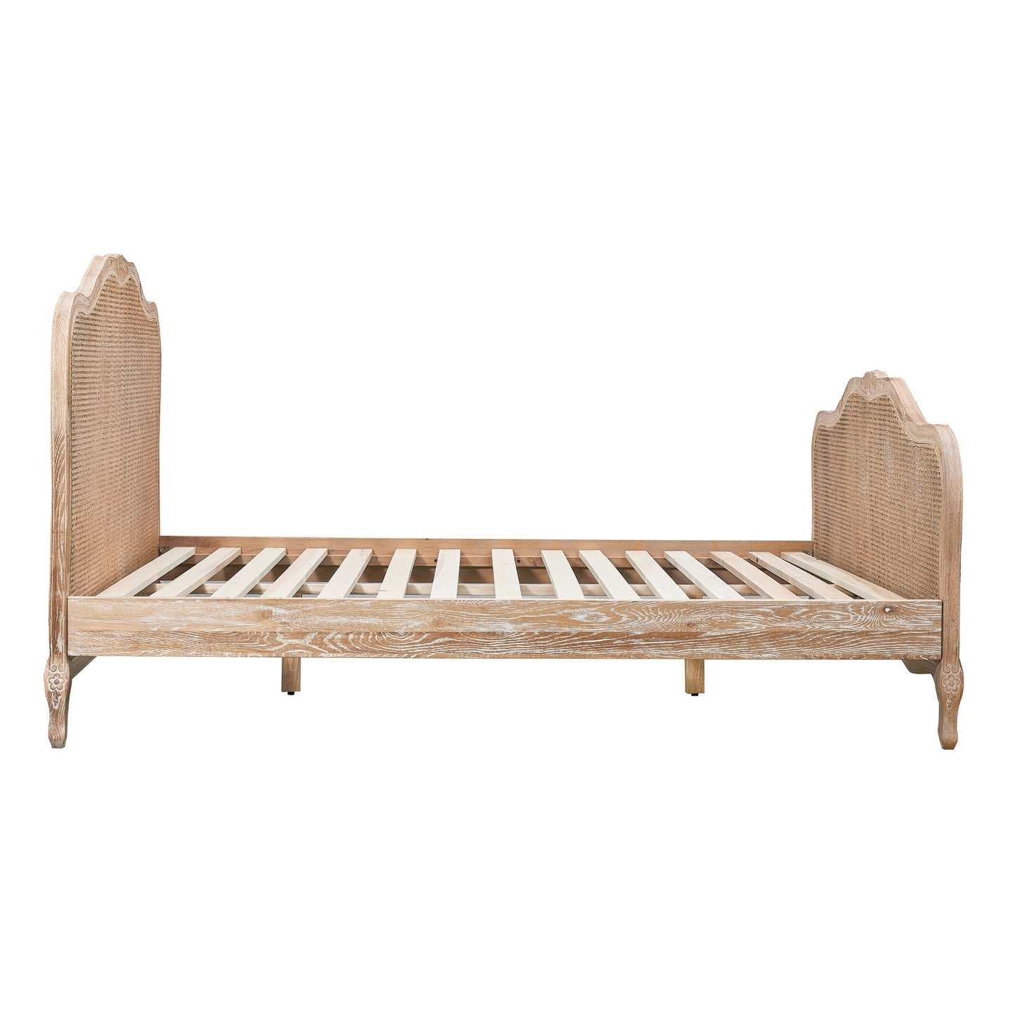 Bali King Size Bed Frame Rattan Solid Timber Wood Mattress Base Oak