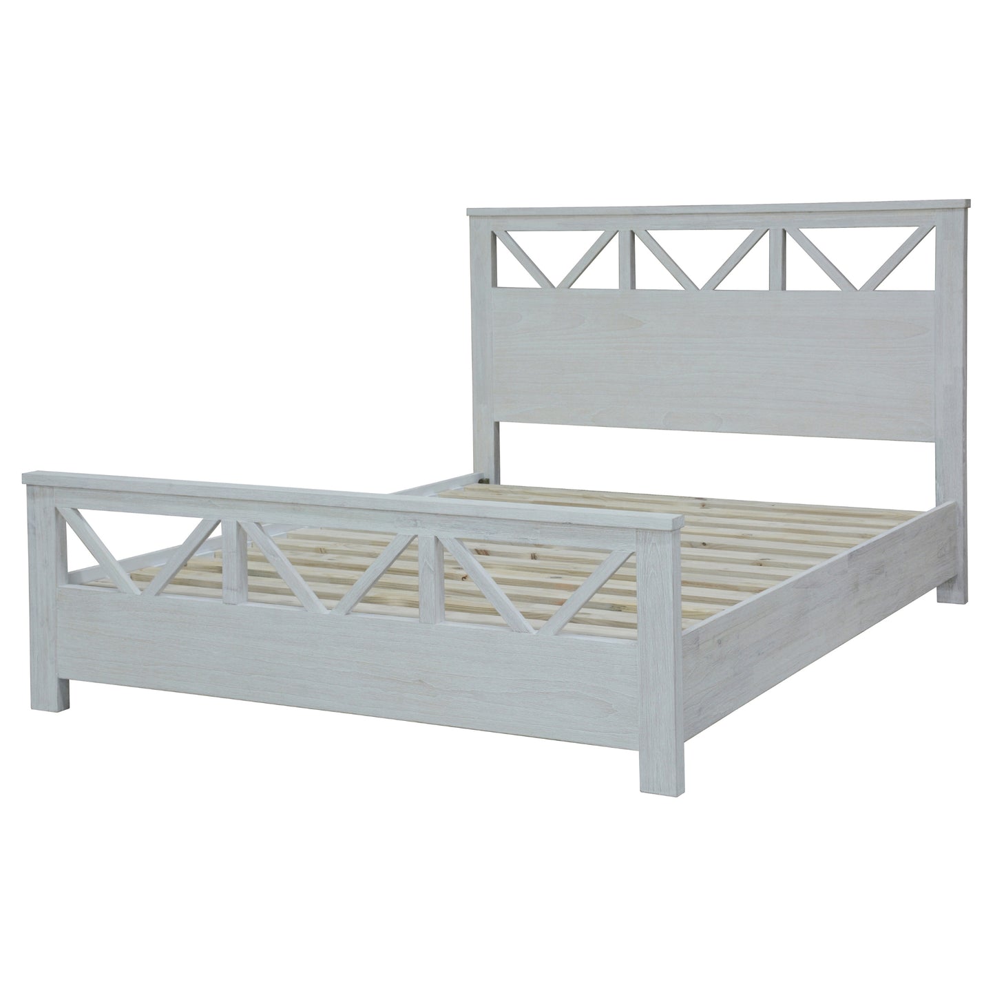 Myer 5pc King Bed Suite Bedside Dresser Bedroom Furniture Package White Wash
