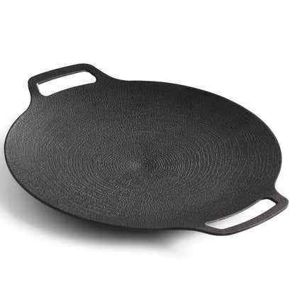 Parrilla coreana antiadherente de 6 capas, redonda de 40 cm, para cocinar en interiores o exteriores