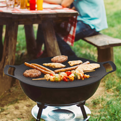 Parrilla coreana antiadherente de 6 capas, redonda de 40 cm, para cocinar en interiores o exteriores