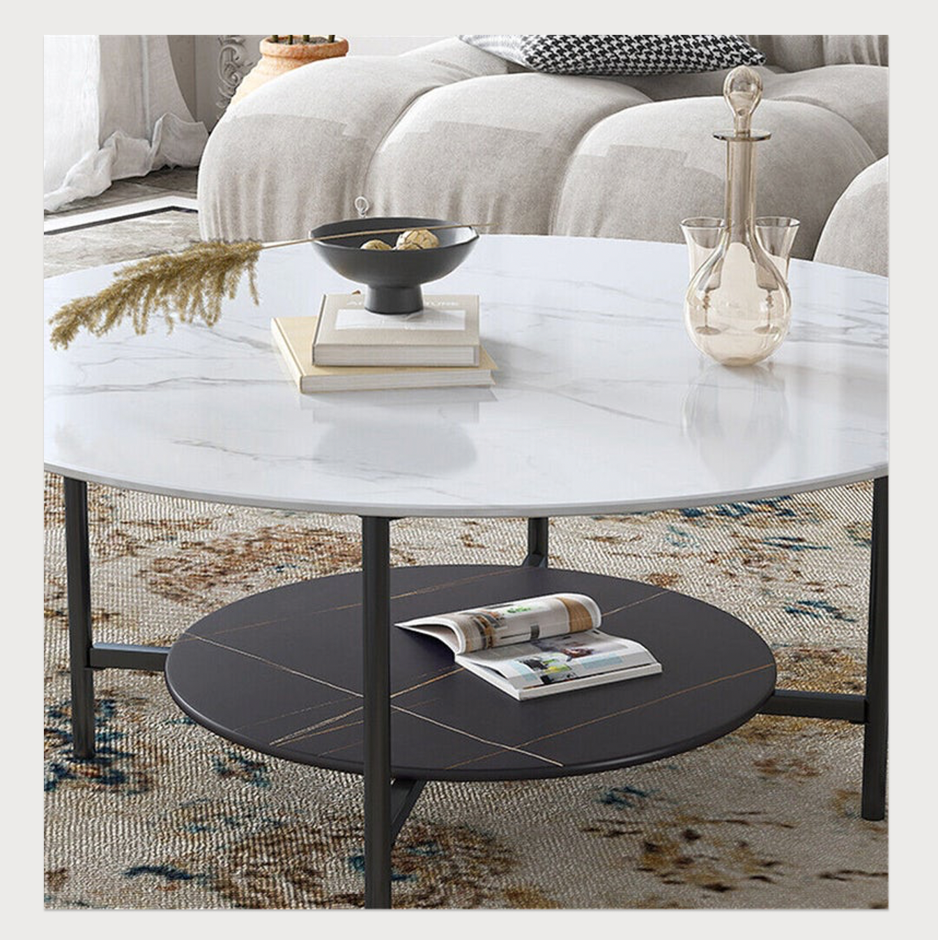 Interior Ave - Duke Round Two Tier Stone Coffee Table