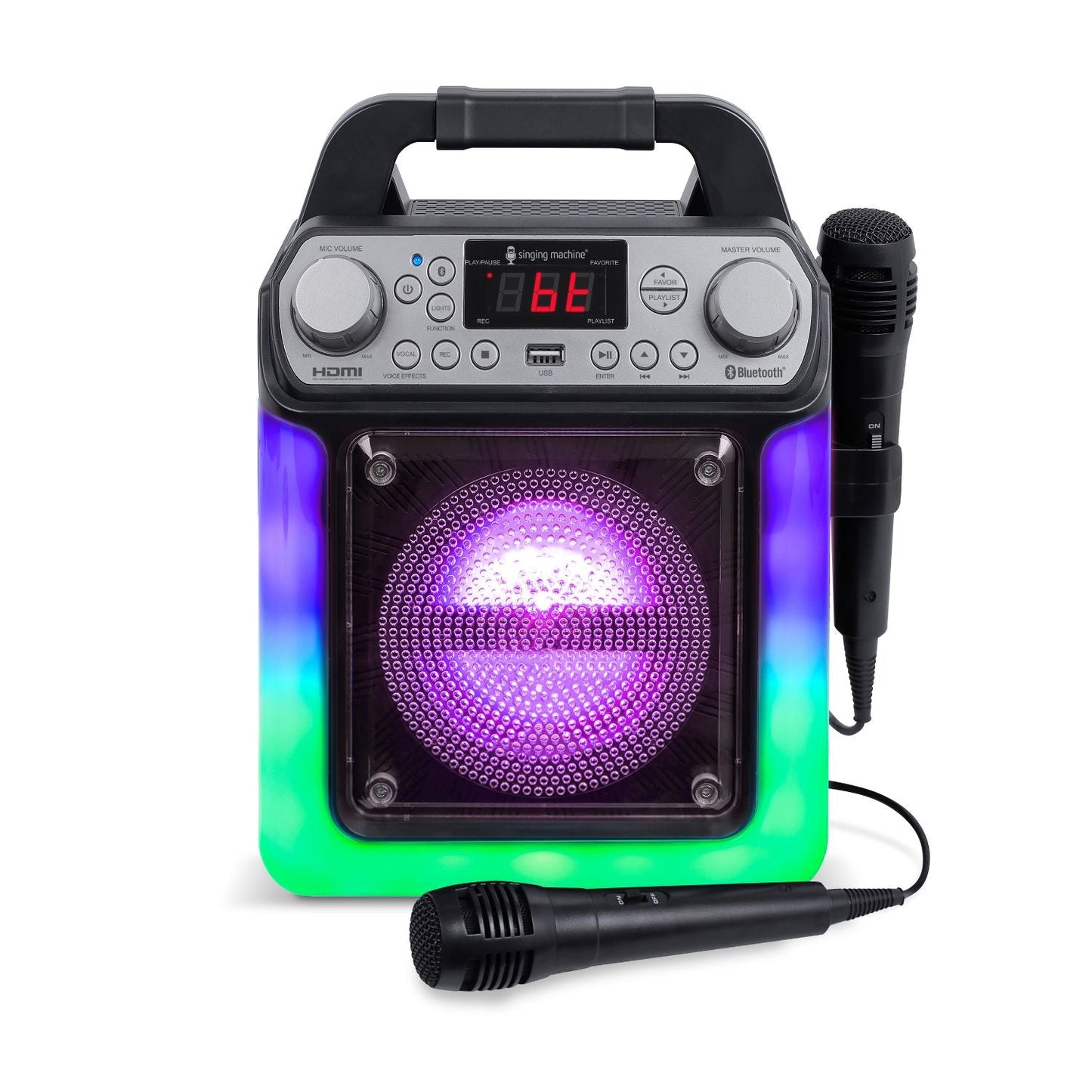 Singing Machine HDMI Groove Mini Portable Karaoke System with Bluetooth and Voice Changing Effects