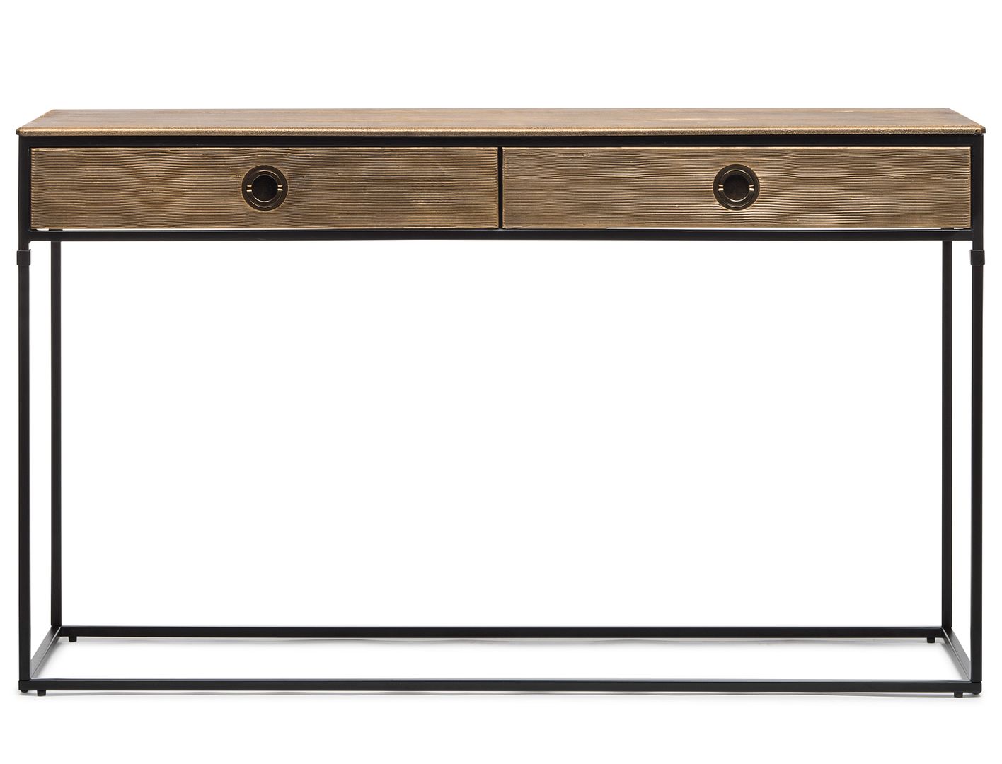 Contemporary Golden Black Hallway Console Table with Drawers