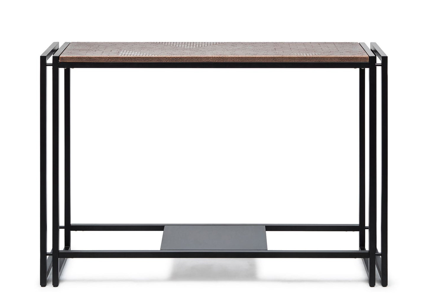 Sleek Hallway Console Table with Copper Textured Top