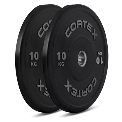 Juego de discos de goma para parachoques olímpicos CORTEX Black Series V2 de 150 kg y 50 mm