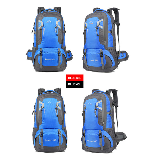 60L Waterproof Outdoor Hiking Backpack Camping Outdoor Trekking Bag(Blue)