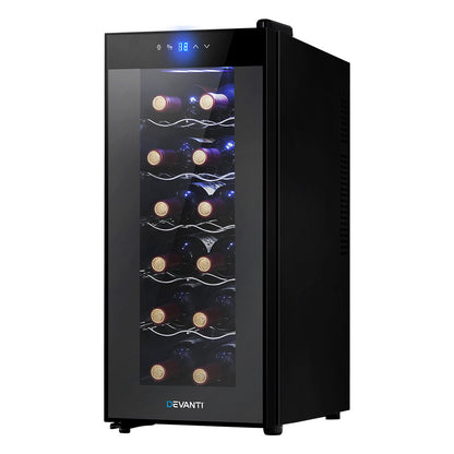 Devanti Wine Fridge Cooler 12 Bottles