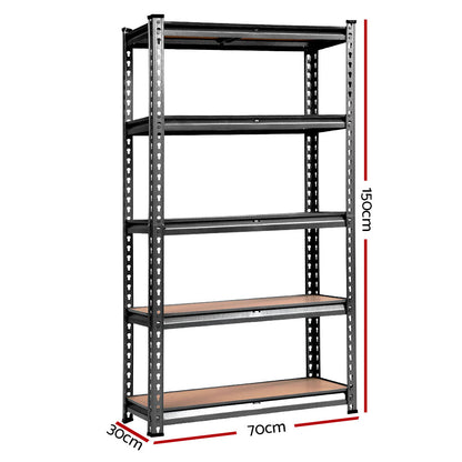 Giantz 5x1.5M 车库货架 仓库货架 托盘货架 存储 炭灰色